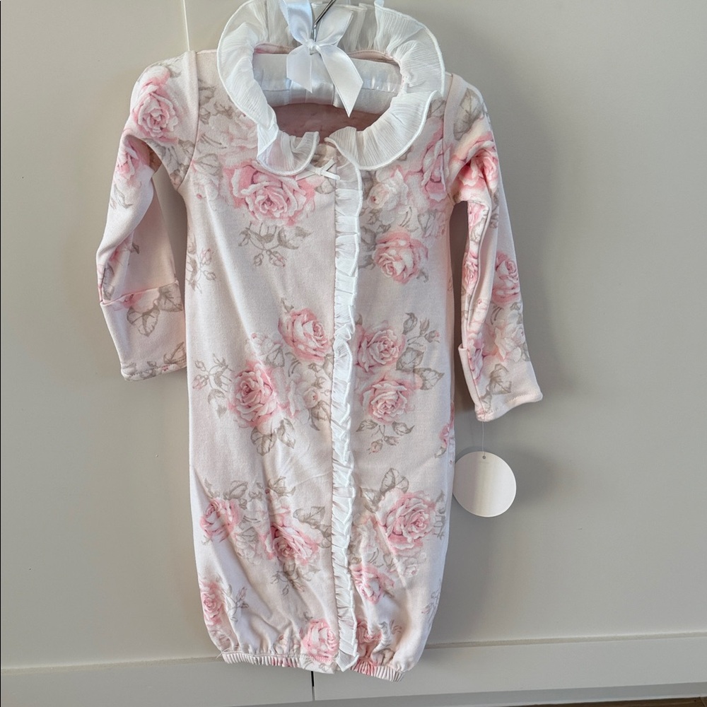 Edgehill Collection Pink Floral Ruffle Sleep Gown